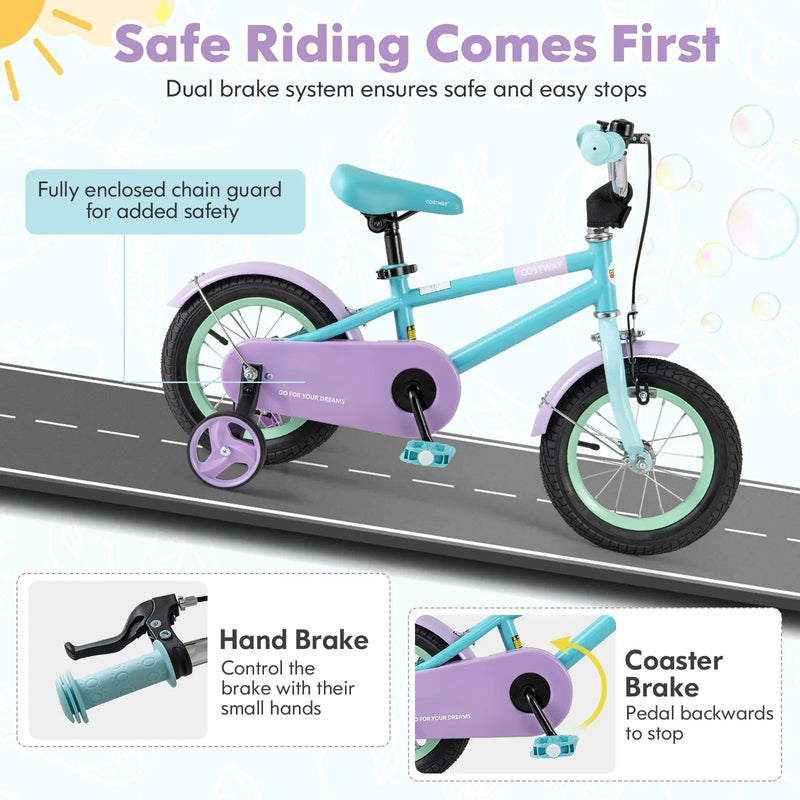 Kids Bike with Adjustable Handlebar and Saddle Purple by DirectDeals
