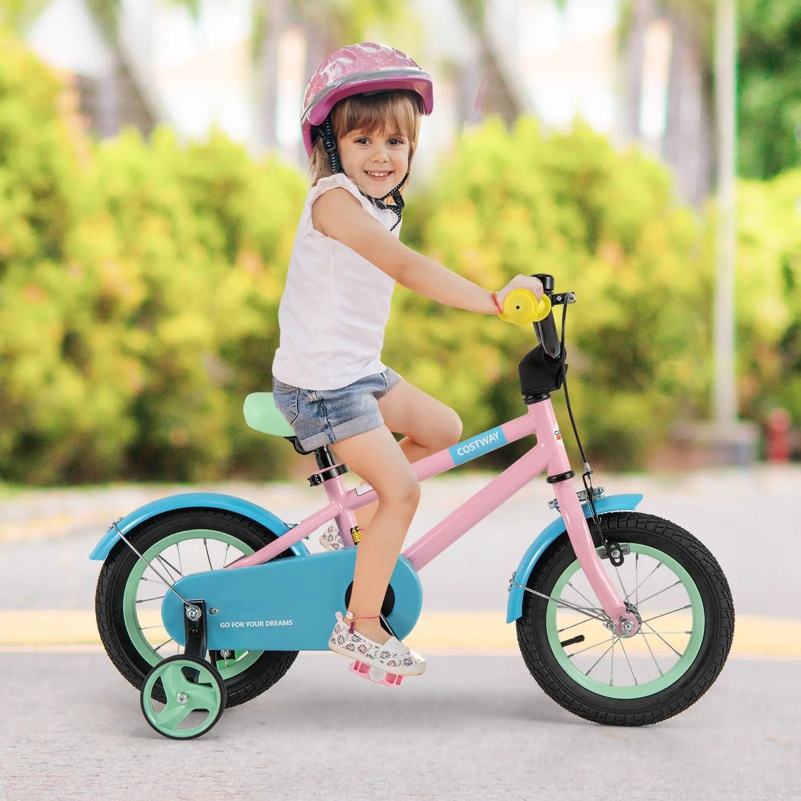 Kids Bike with Adjustable Handlebar and Saddle Pink by DirectDeals