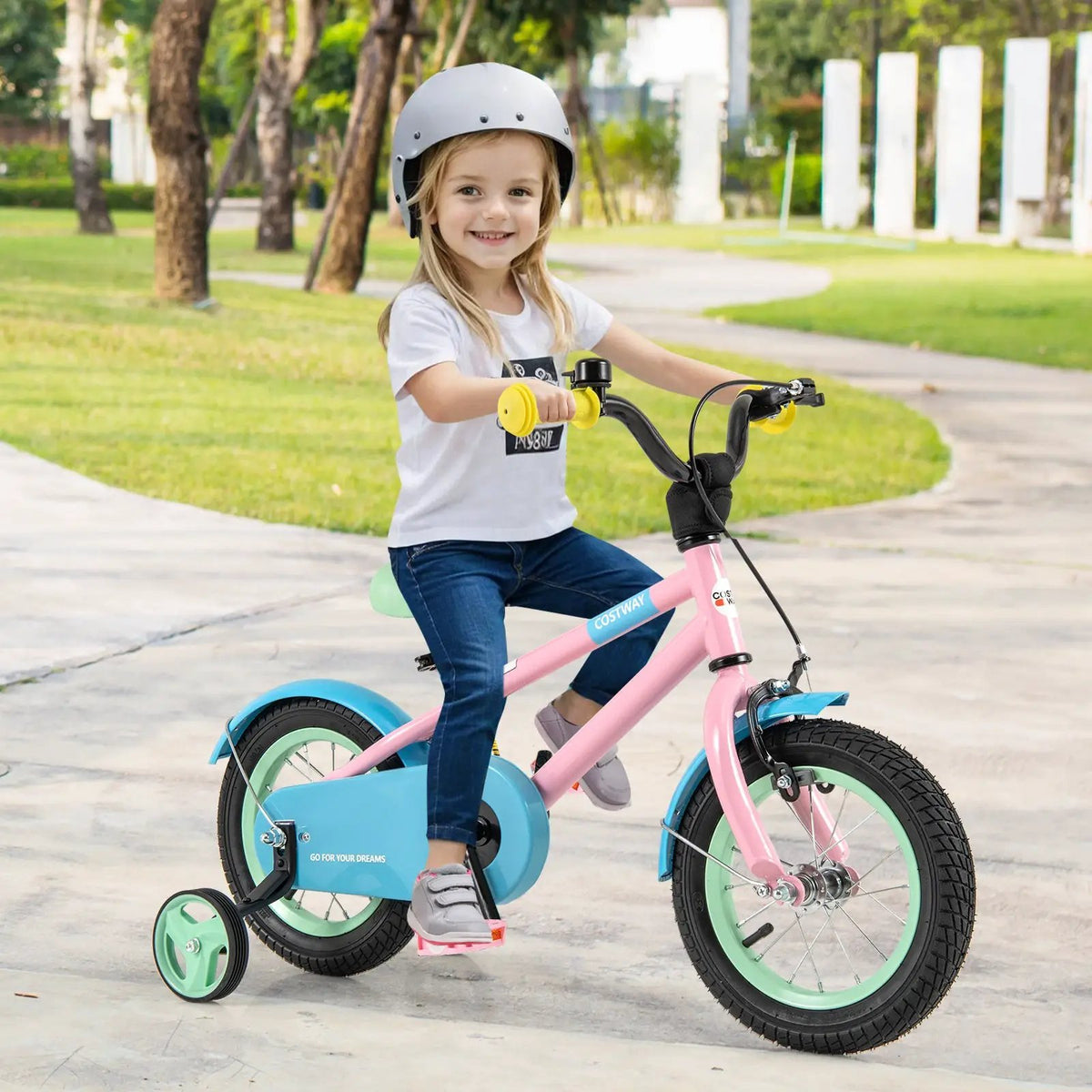 Kids Bike with Adjustable Handlebar and Saddle Pink by DirectDeals