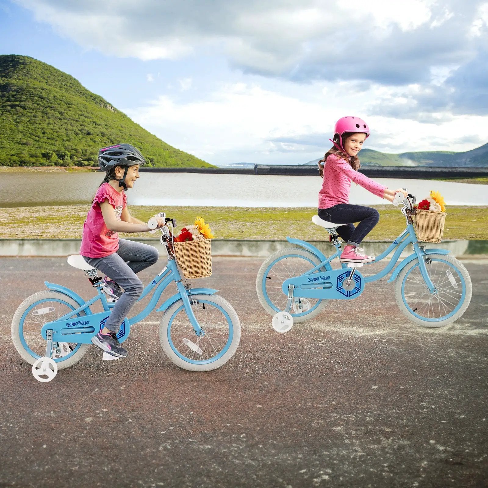16-Inch Kids Bike with Training Wheels and Adjustable Handlebar Seat by DirectDeals