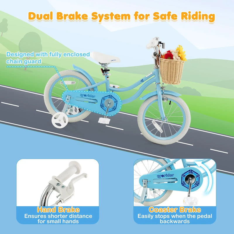 16-Inch Kids Bike with Training Wheels and Adjustable Handlebar Seat by DirectDeals