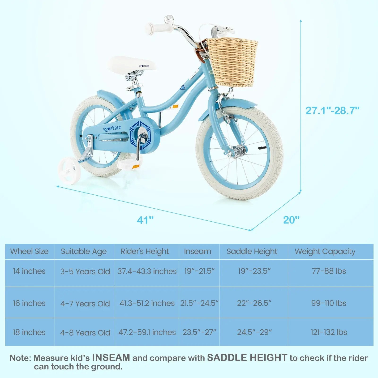 14-Inch Kids Bike with Training Wheels and Adjustable Handlebar Seat by DirectDeals