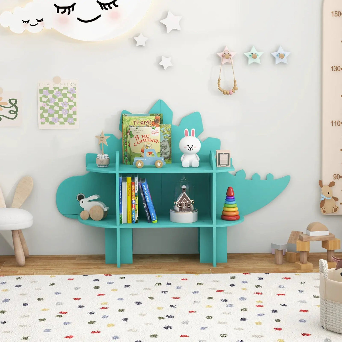 Kids Bookcase Toy Storage Organizer with Open Storage Shelves by DirectDeals
