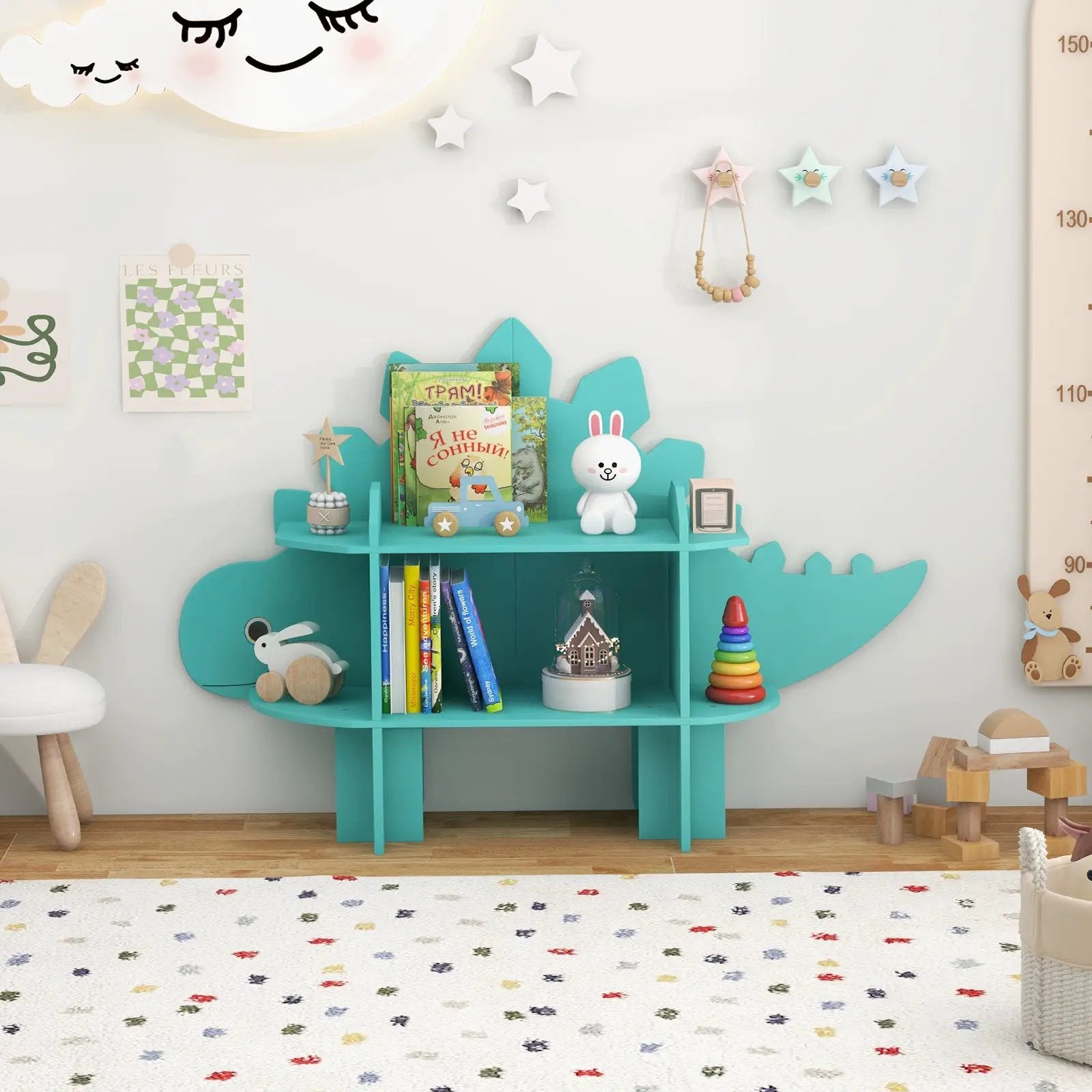 Kids Bookcase Toy Storage Organizer with Open Storage Shelves by DirectDeals