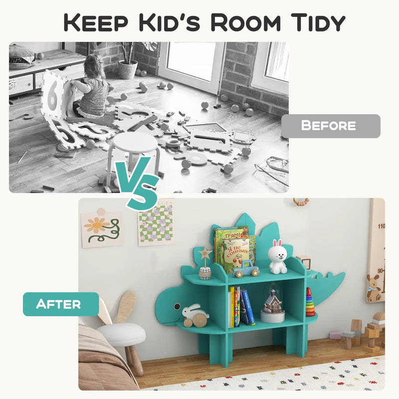 Kids Bookcase Toy Storage Organizer with Open Storage Shelves by DirectDeals