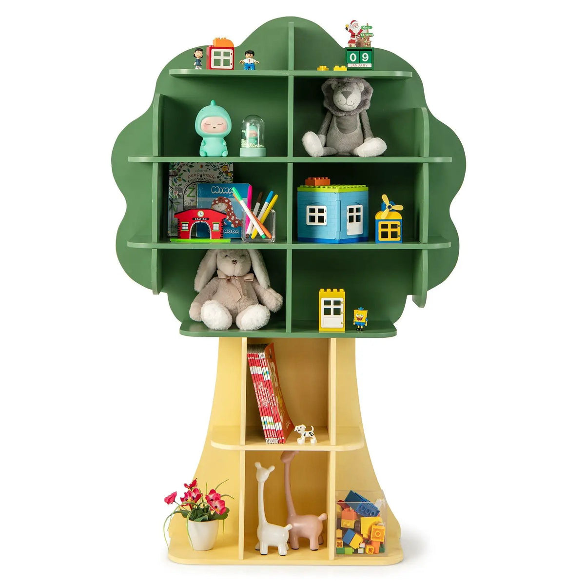 Kids Bookcase Toy Storage Organizer with Open Storage Shelves by DirectDeals