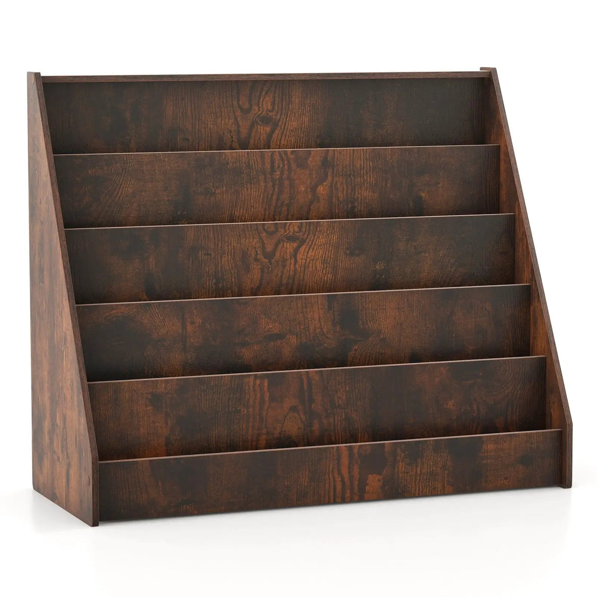 5-Tier Kids Bookshelf with Deep Compartments and Stable Baby Book Case by DirectDeals