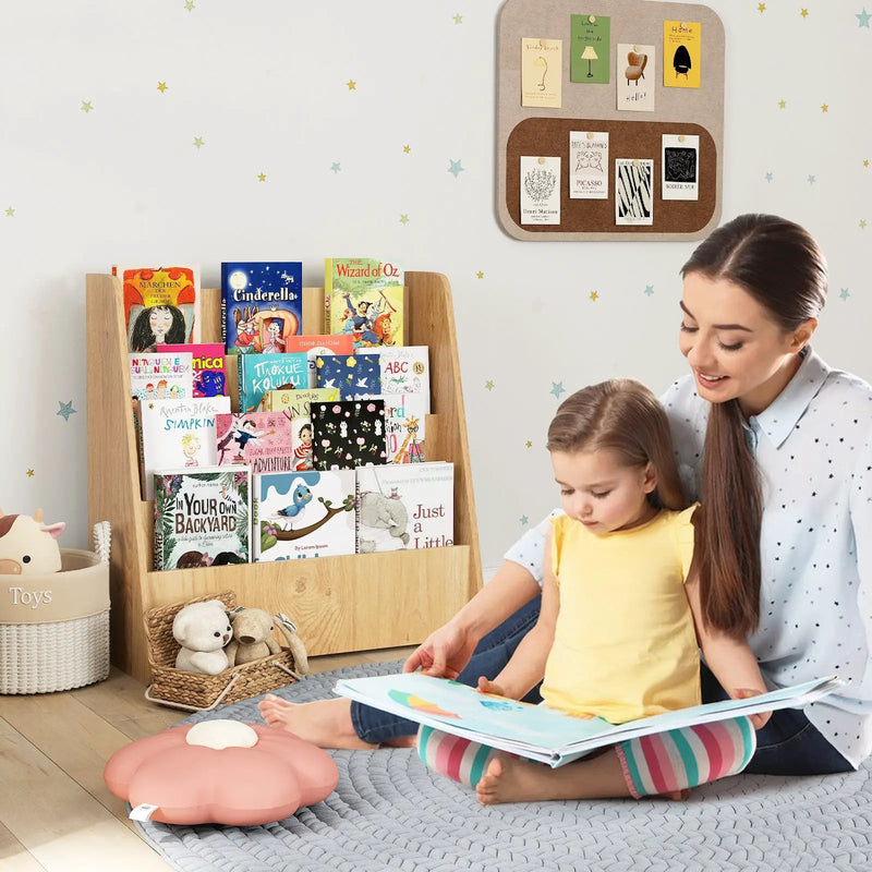 4-Tier Kids Bookshelf with Deep Compartments for Bedroom by DirectDeals