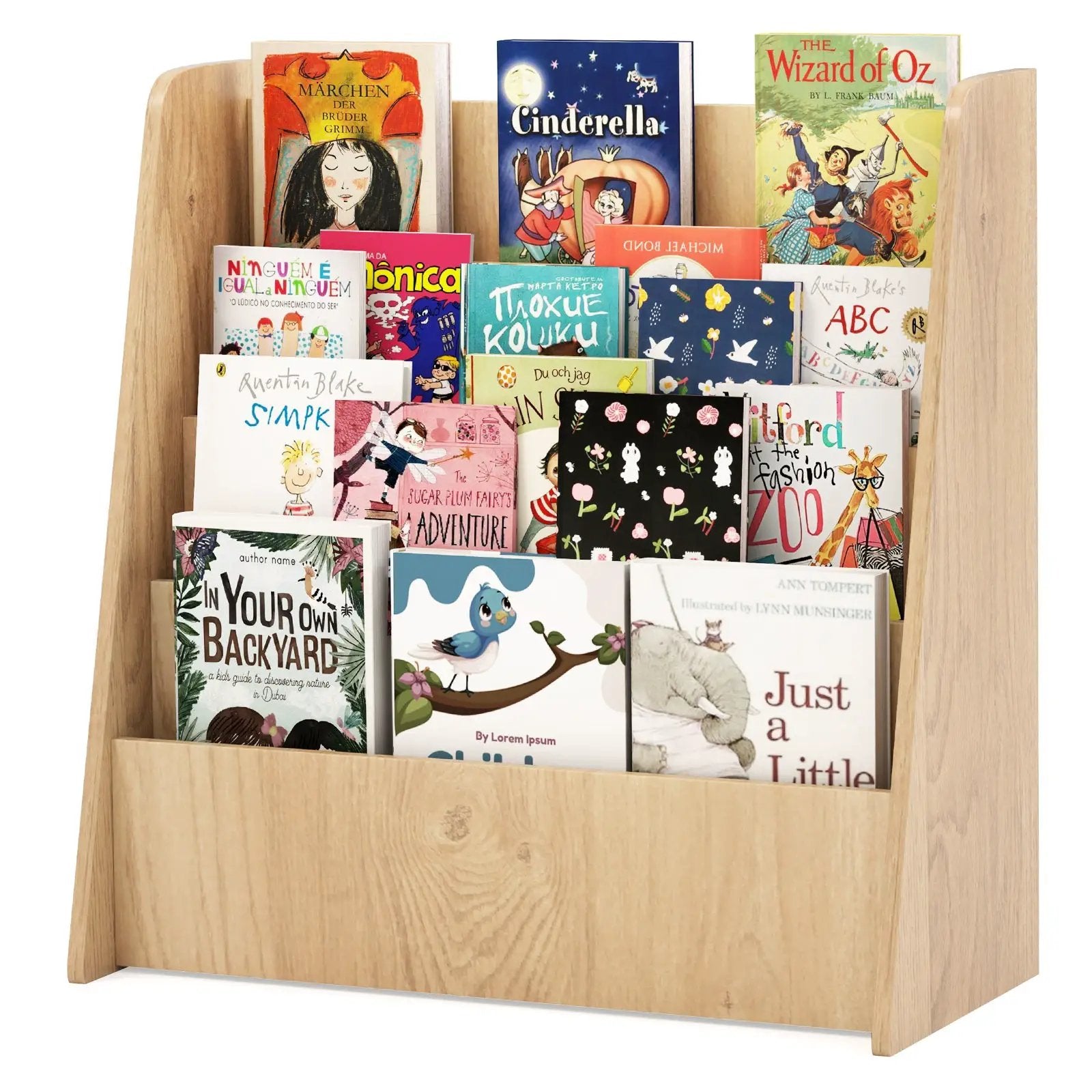 4-Tier Kids Bookshelf with Deep Compartments for Bedroom by DirectDeals