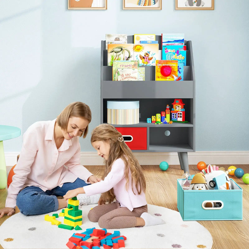 Kids Bookshelf with Open Compartment for Toddlers 3+ Years Old by DirectDeals