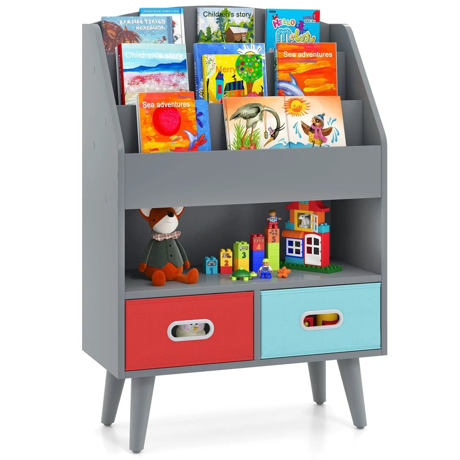 Kids Bookshelf with Open Compartment for Toddlers 3+ Years Old by DirectDeals