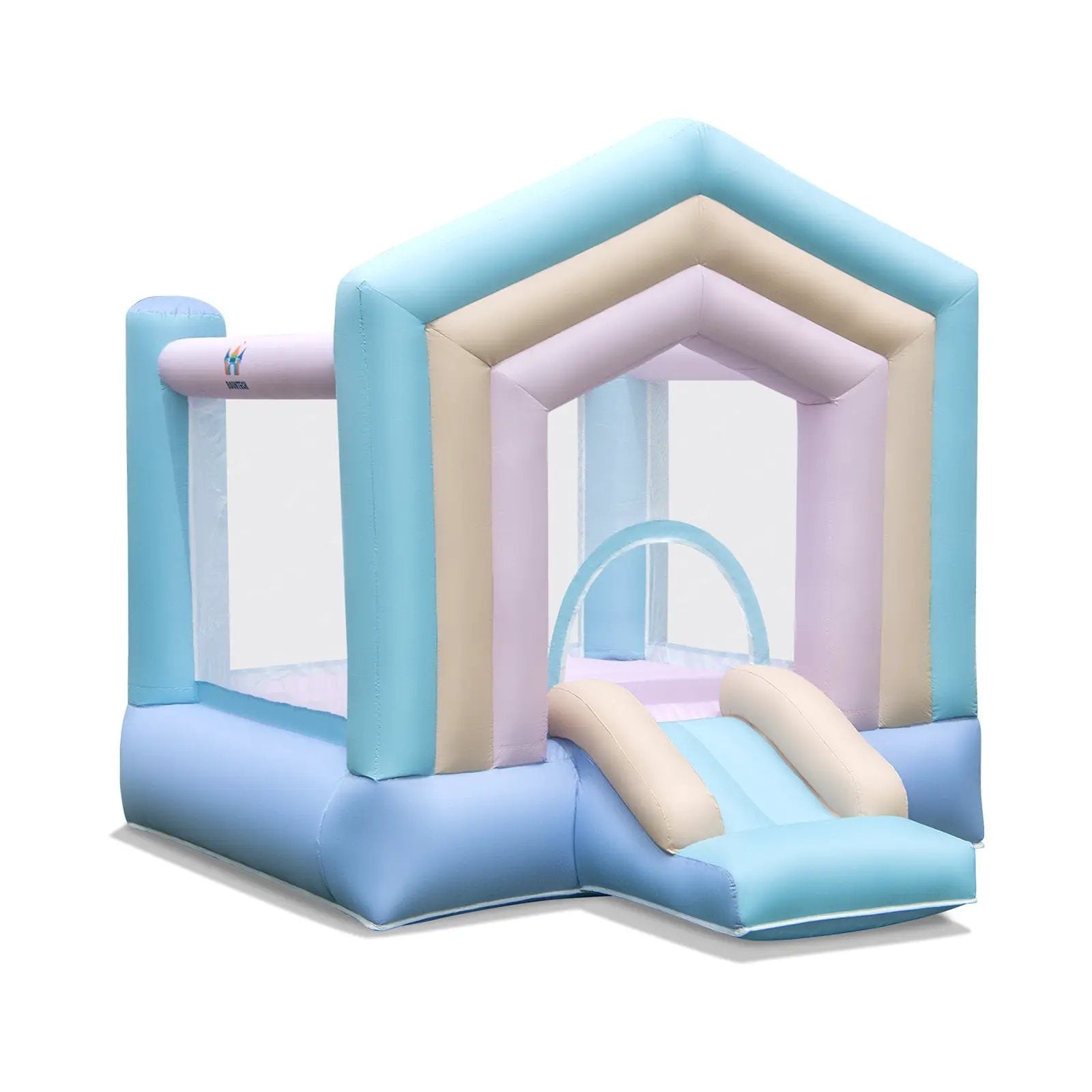 Kids Bounce House with Slide and Basketball Rim Bouncy Castle for Party without Blower by DirectDeals