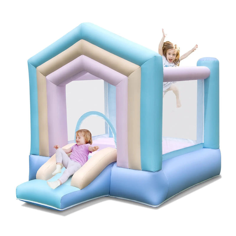 Kids Bounce House with Slide and Basketball Rim Bouncy Castle for Party without Blower by DirectDeals