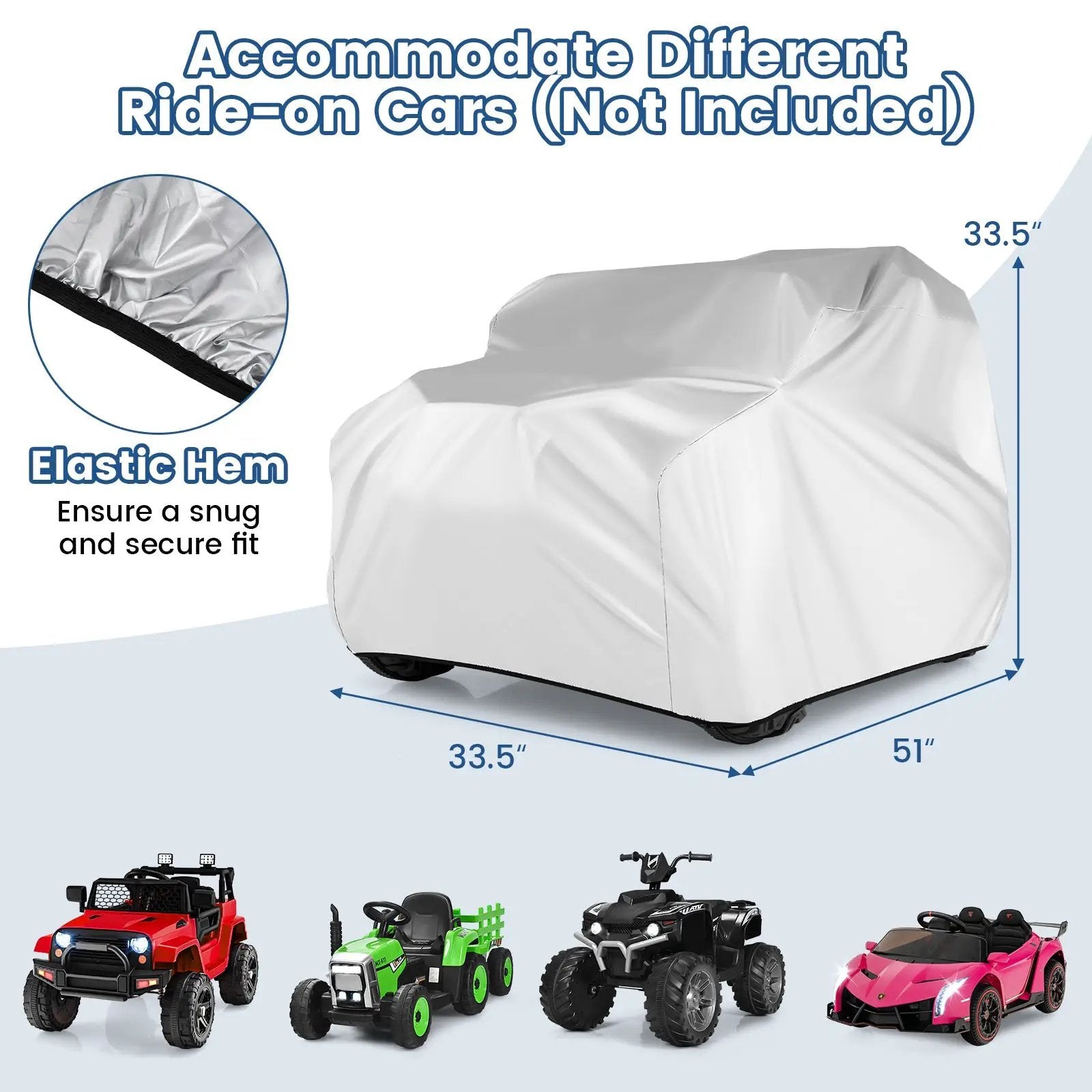 (Only Cover) Kids Car Cover for Power Ride-On Toy Car with Storage Bag by DirectDeals