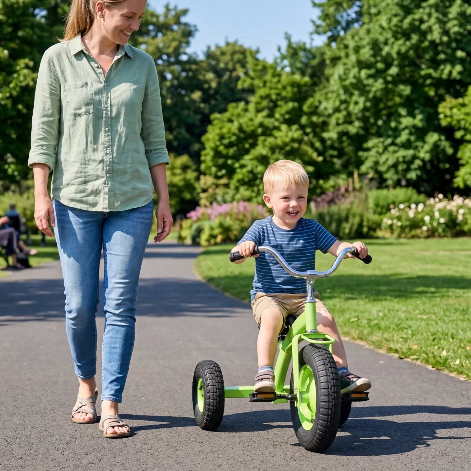 Kids Carbon Steel Bike with 15-Inch Inflatable Tires by DirectDeals