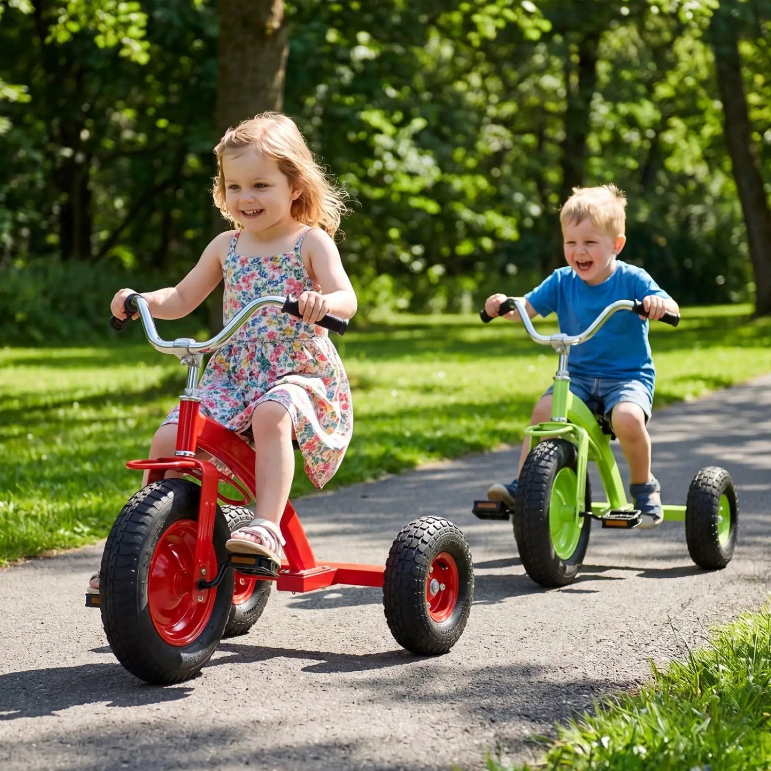 Kids Carbon Steel Bike with 15-Inch Inflatable Tires by DirectDeals