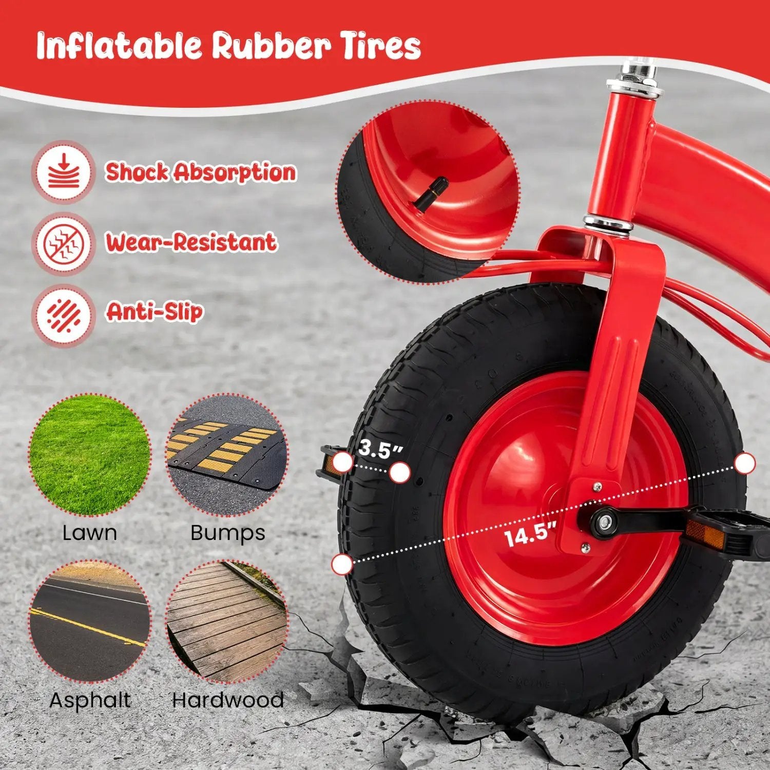 Kids Carbon Steel Bike with 15-Inch Inflatable Tires by DirectDeals