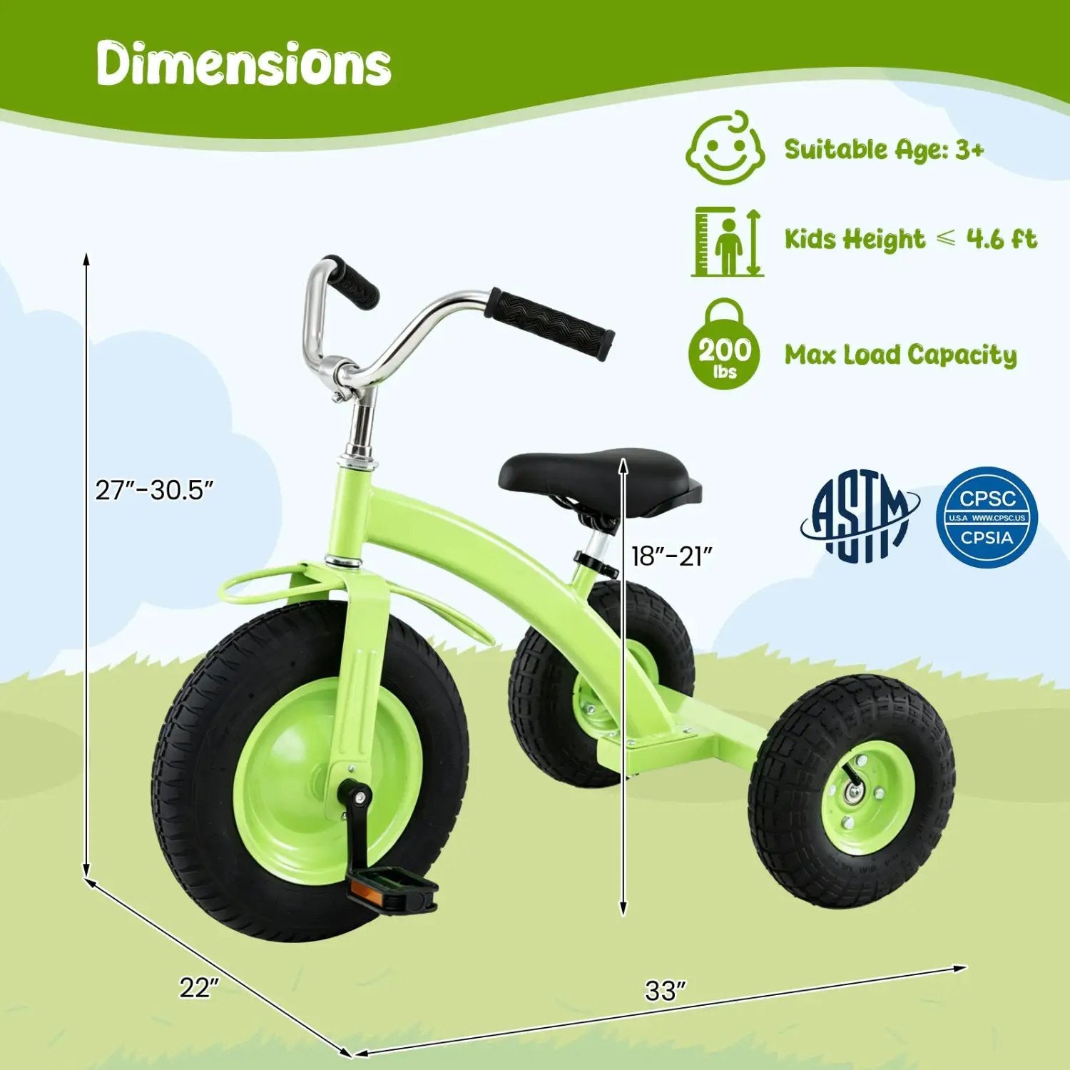 Kids Carbon Steel Bike with 15-Inch Inflatable Tires by DirectDeals