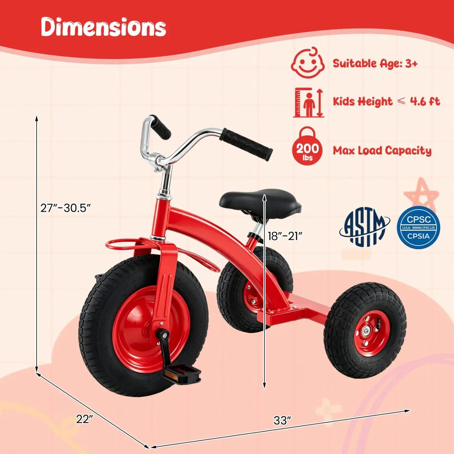 Kids Carbon Steel Bike with 15-Inch Inflatable Tires by DirectDeals