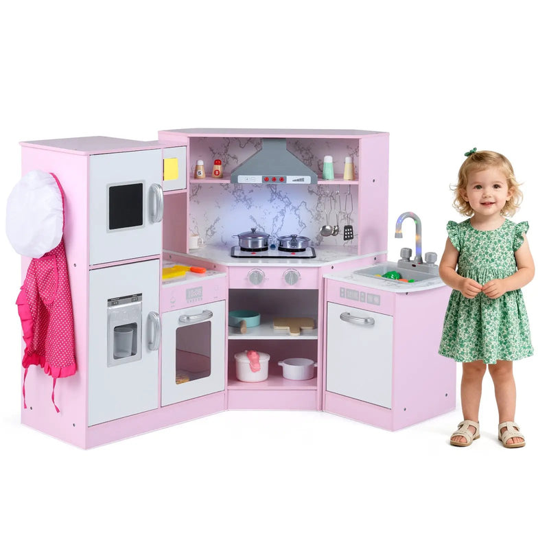 Kids Corner Pretend Kitchen Playset with Separated Washing Basin by DirectDeals