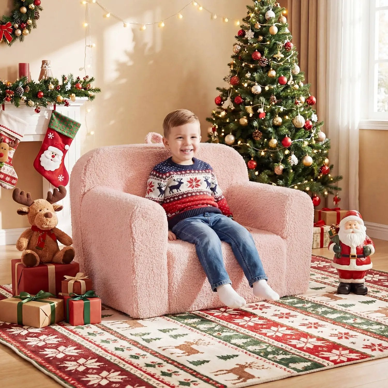 Kids Couch Portable Toddler Sofa with Anti-slip Base by DirectDeals