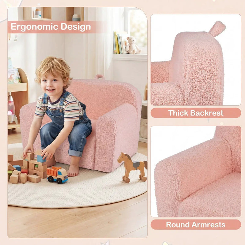 Kids Couch Portable Toddler Sofa with Anti-slip Base by DirectDeals