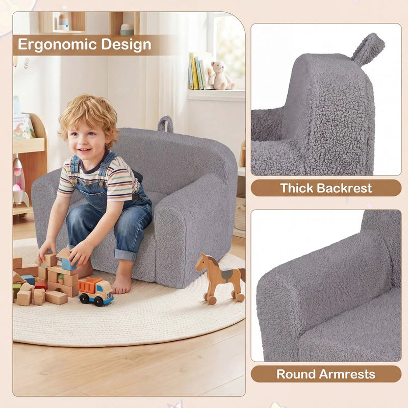 Kids Couch Portable Toddler Sofa with Anti-slip Base by DirectDeals
