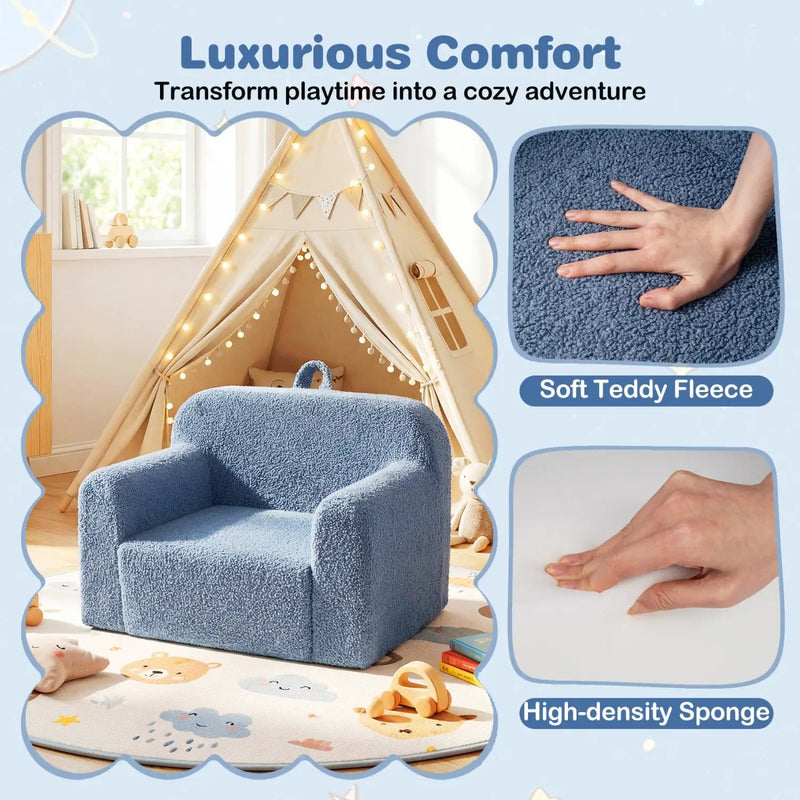 Kids Couch Portable Toddler Sofa with Anti-slip Base by DirectDeals