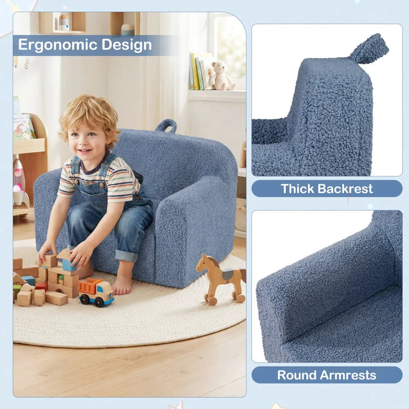 Kids Couch Portable Toddler Sofa with Anti-slip Base by DirectDeals