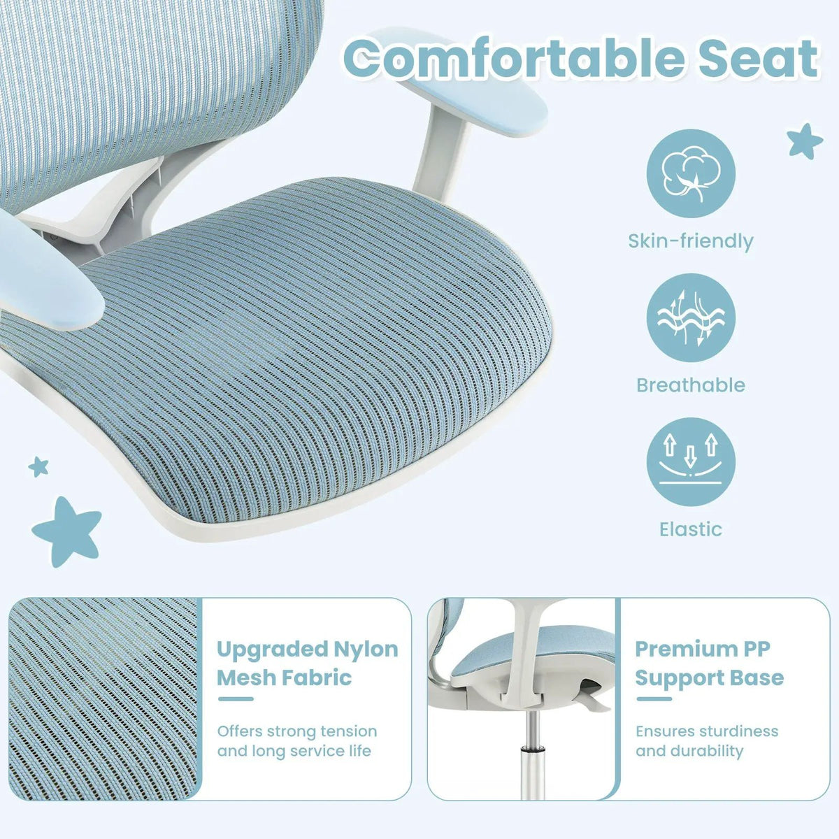 Swivel Mesh Children Computer Chair with Adjustable Height by DirectDeals