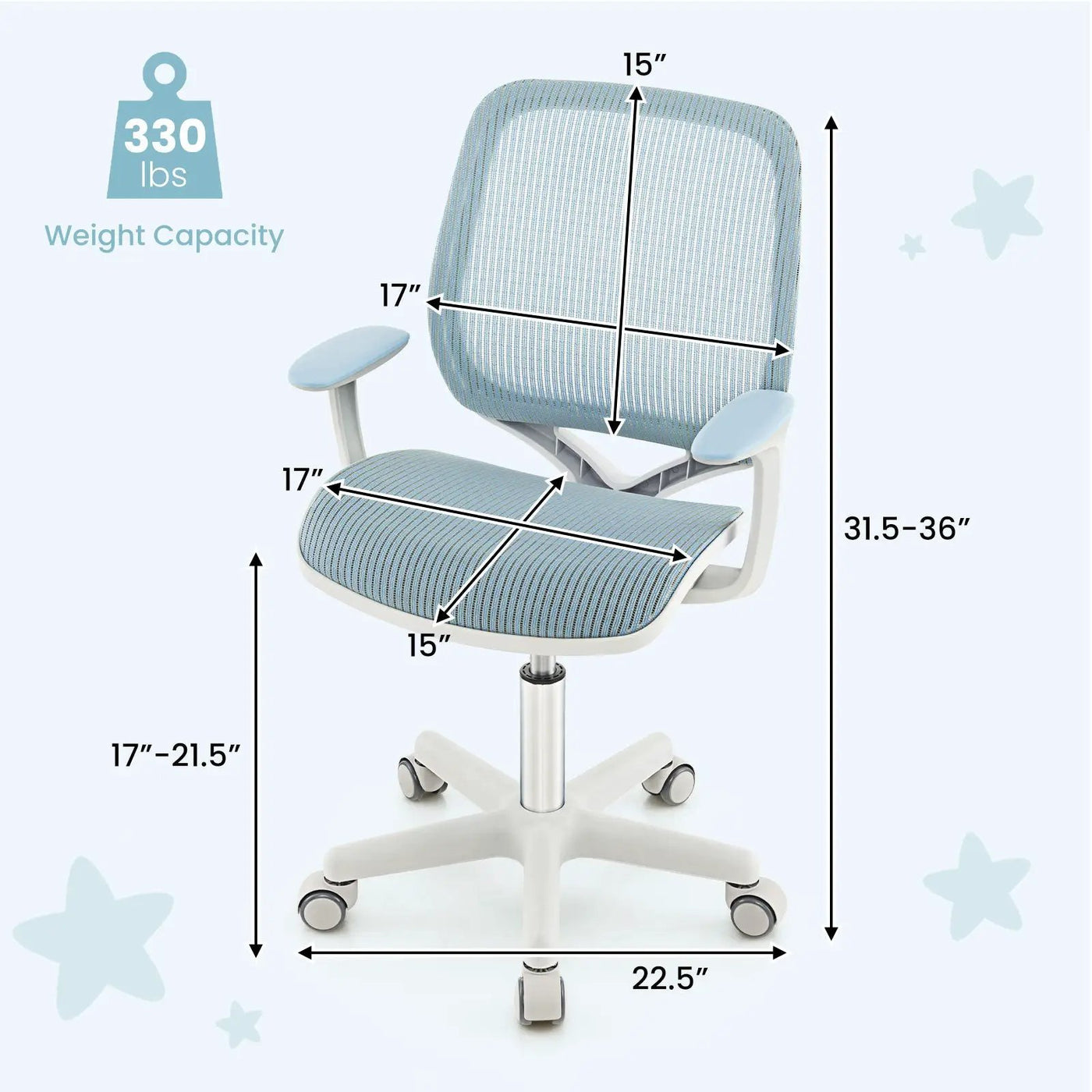 Swivel Mesh Children Computer Chair with Adjustable Height by DirectDeals