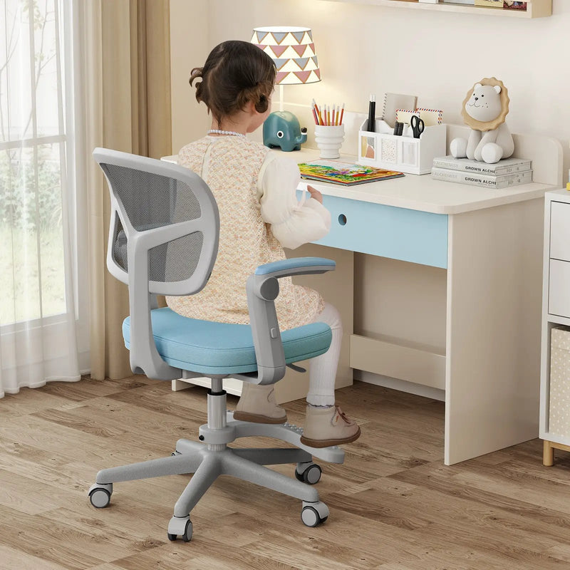 Kids Desk Chair Children Study Chair with Adjustable Height Armrest and Footrest by DirectDeals