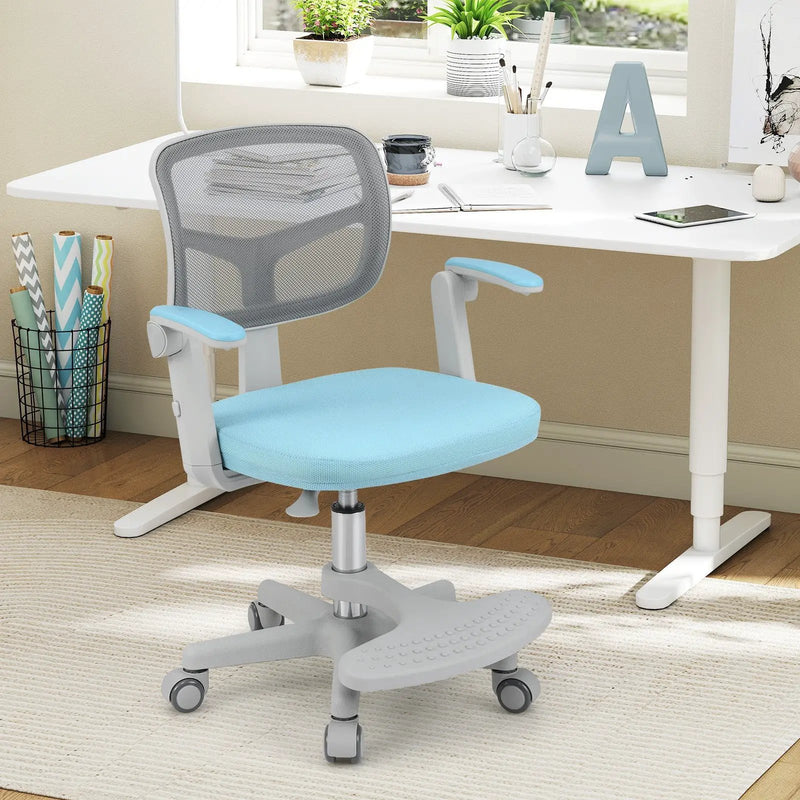 Kids Desk Chair Children Study Chair with Adjustable Height Armrest and Footrest by DirectDeals