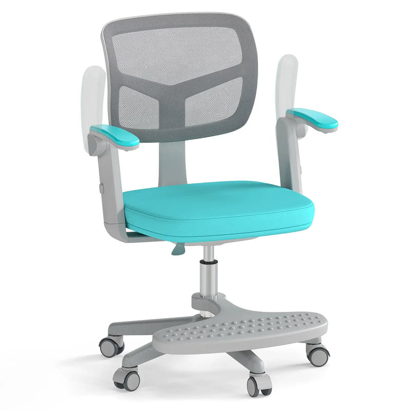 Kids Desk Chair Children Study Chair with Adjustable Height Armrest and Footrest by DirectDeals