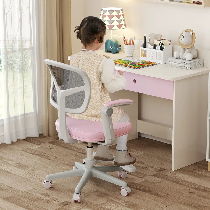 Kids Desk Chair Children Study Chair with Adjustable Height Armrest and Footrest by DirectDeals