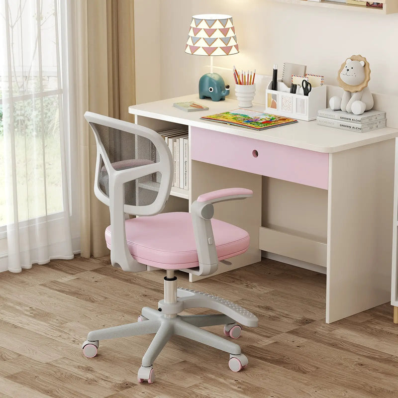 Kids Desk Chair Children Study Chair with Adjustable Height Armrest and Footrest by DirectDeals