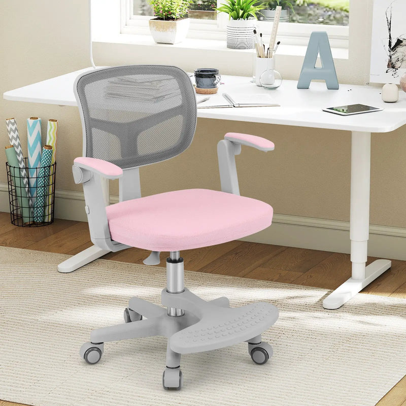 Kids Desk Chair Children Study Chair with Adjustable Height Armrest and Footrest by DirectDeals