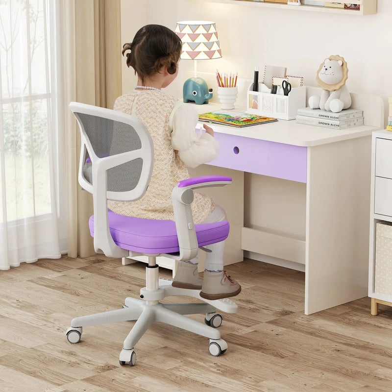 Kids Desk Chair Children Study Chair with Adjustable Height Armrest and Footrest by DirectDeals