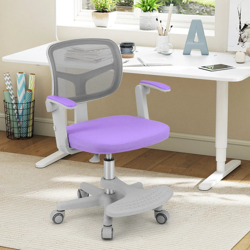 Kids Desk Chair Children Study Chair with Adjustable Height Armrest and Footrest by DirectDeals