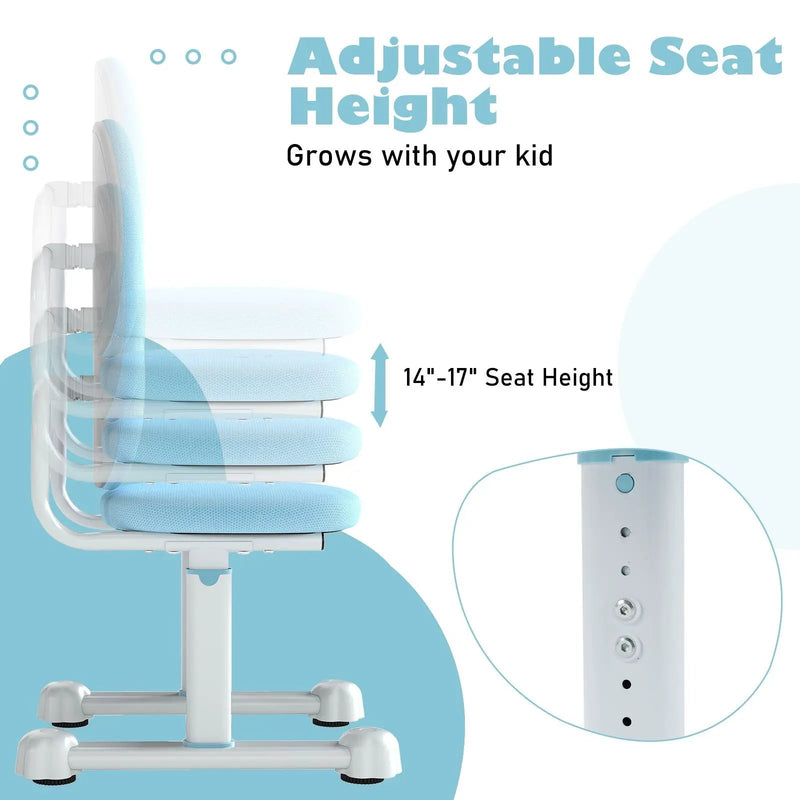 Kids Desk Chair Children Study Chair with Double Back Support and Adjustable Height by DirectDeals