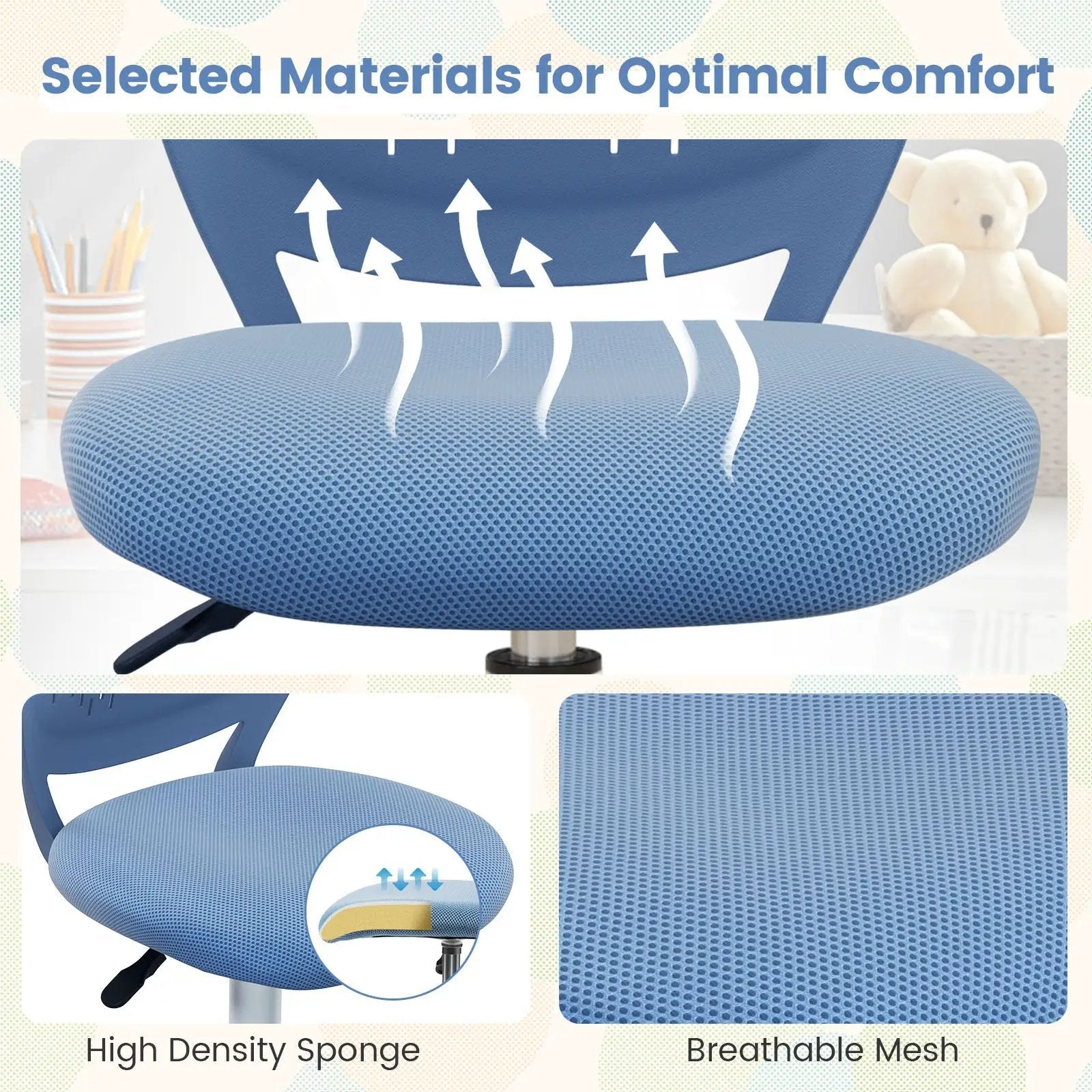 Ergonomic Children Study Chair with Adjustable Height by DirectDeals