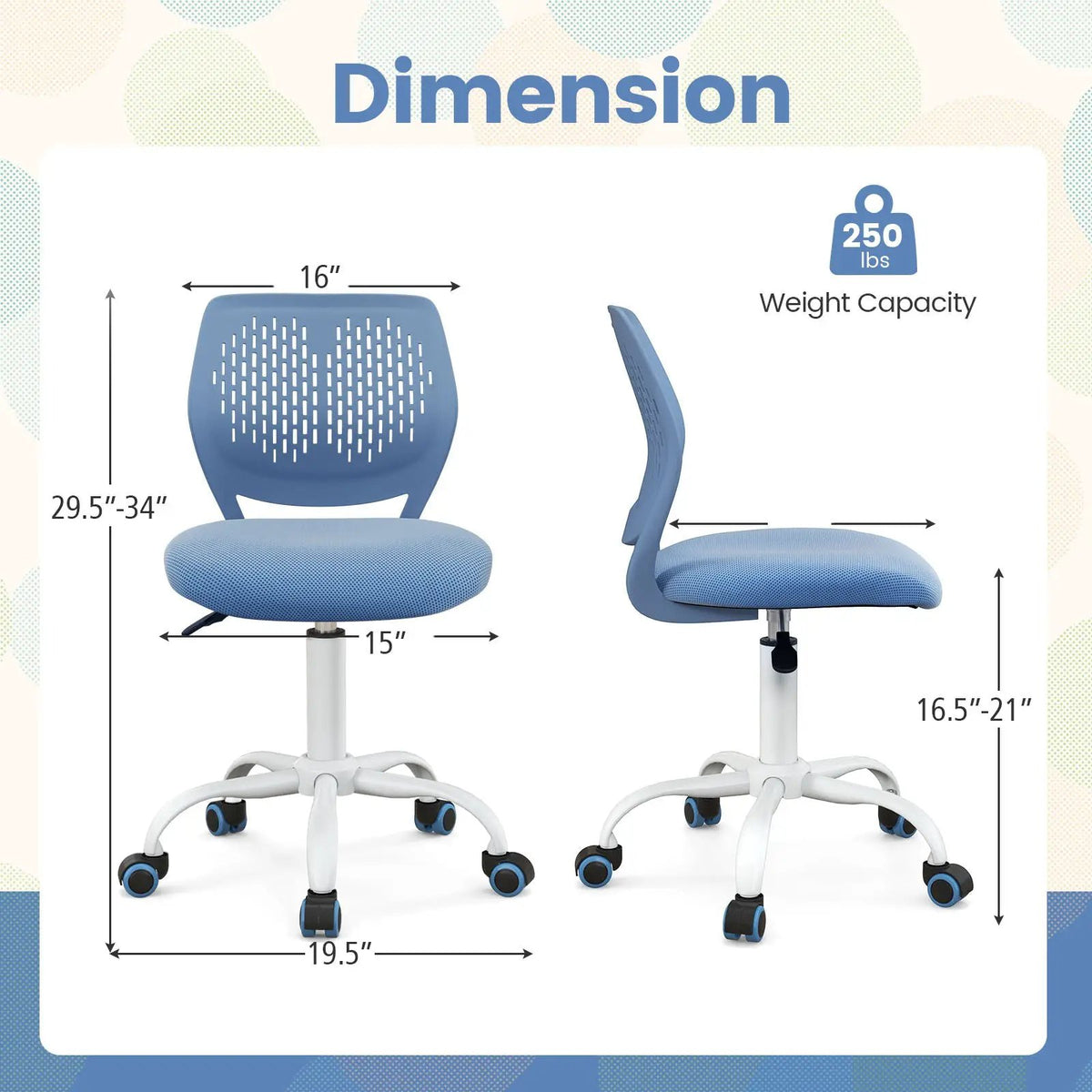 Ergonomic Children Study Chair with Adjustable Height by DirectDeals