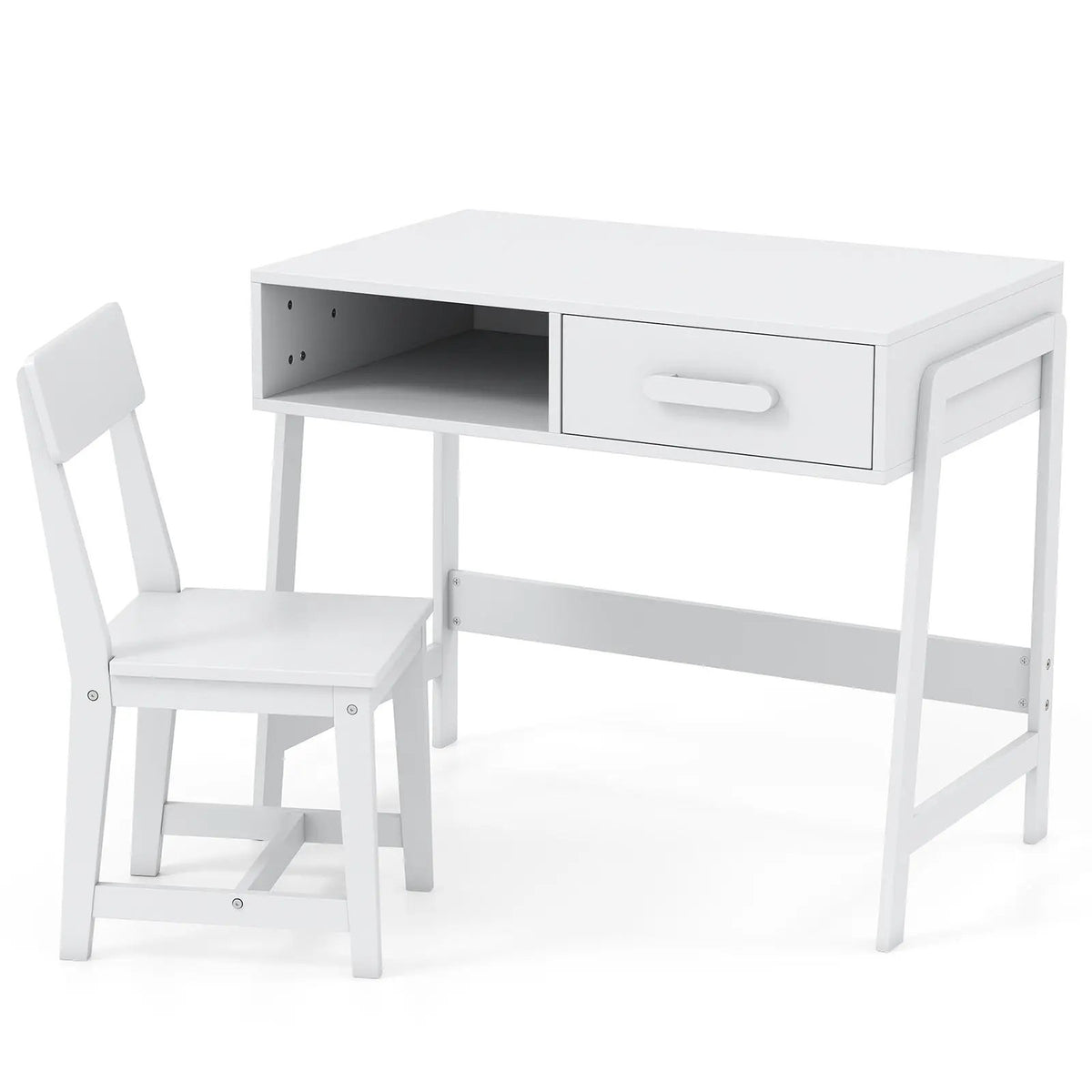 Kids Desk and Chair Set with Storage Drawer and Hutch by DirectDeals