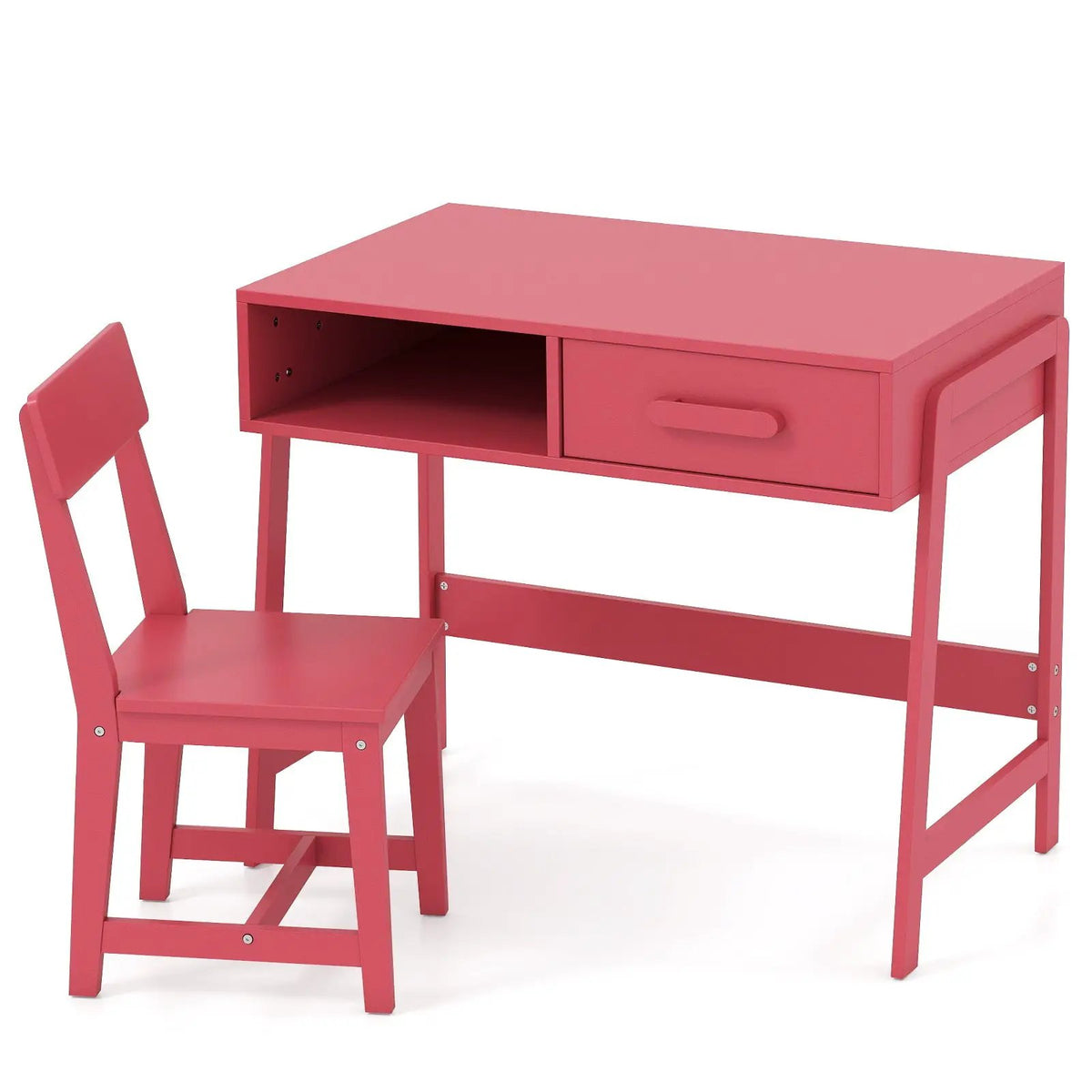 Kids Desk and Chair Set with Storage Drawer and Hutch by DirectDeals