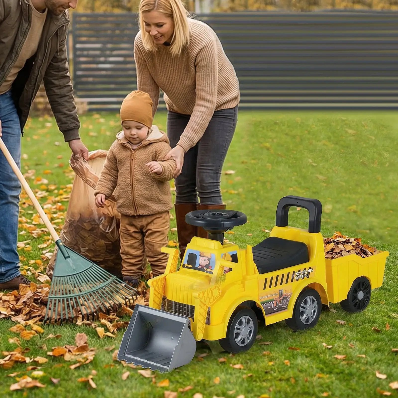 Kids Digger Ride on Truck with Shovel and Under-Seat Compartment by DirectDeals