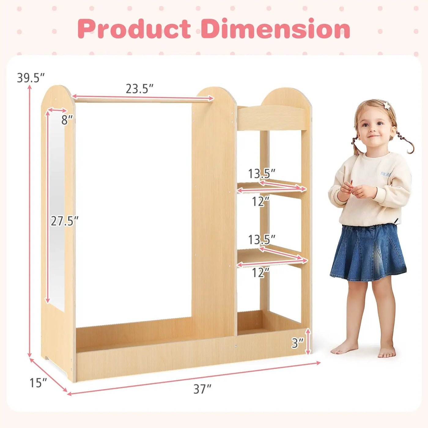 Kids Dress Up Storage with Mirror by DirectDeals