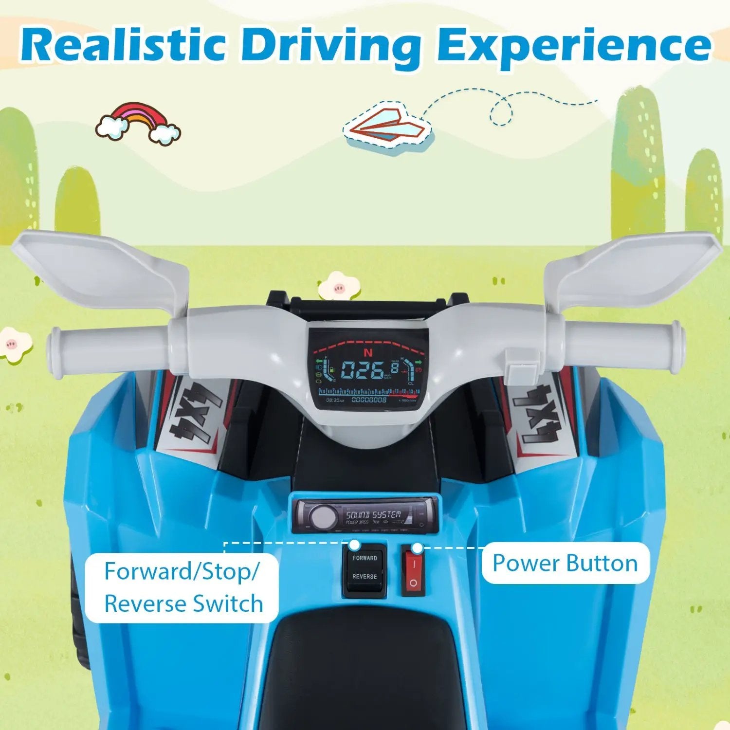6V Kids Electric ATV Quad Car with Detachable Trailer by DirectDeals