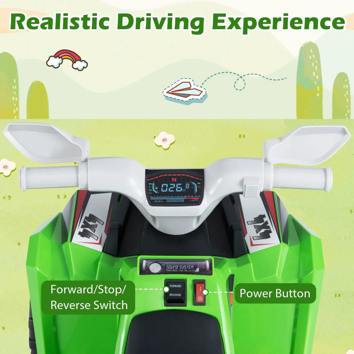 6V Kids Electric ATV Quad Car with Detachable Trailer by DirectDeals