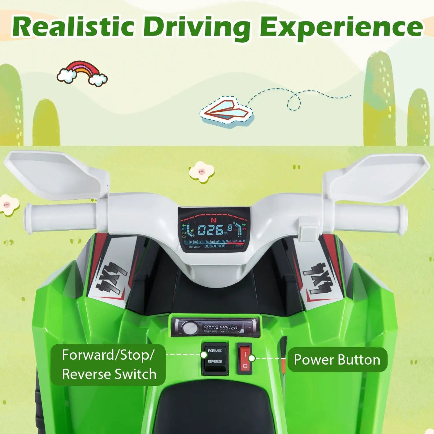6V Kids Electric ATV Quad Car with Detachable Trailer by DirectDeals