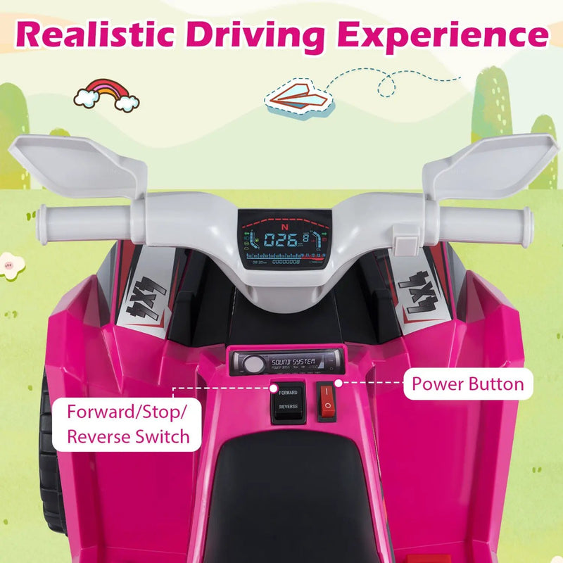 6V Kids Electric ATV Quad Car with Detachable Trailer by DirectDeals